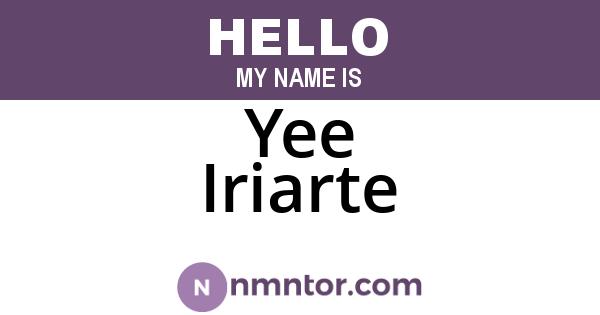 Yee Iriarte