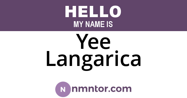 Yee Langarica