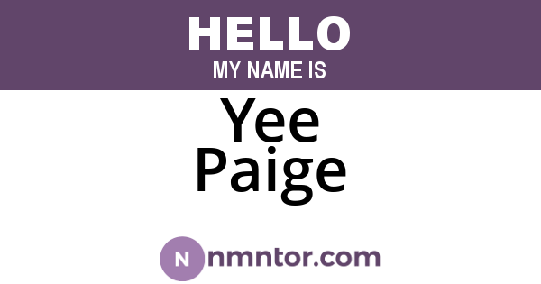 Yee Paige