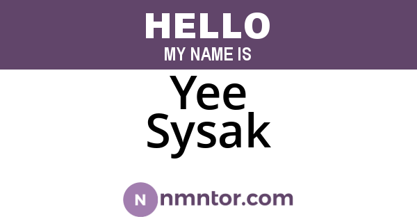 Yee Sysak