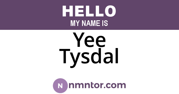 Yee Tysdal