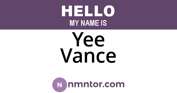 Yee Vance