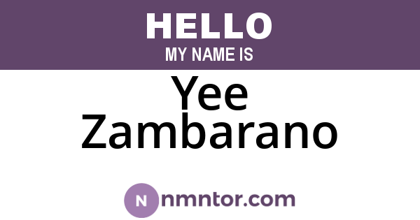 Yee Zambarano