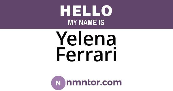 Yelena Ferrari