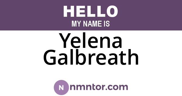 Yelena Galbreath