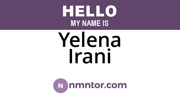 Yelena Irani