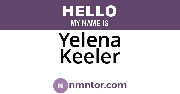 Yelena Keeler