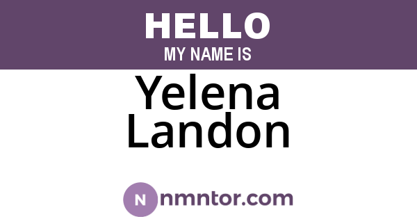 Yelena Landon