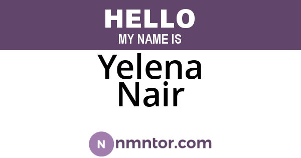 Yelena Nair