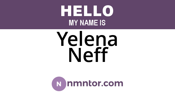 Yelena Neff