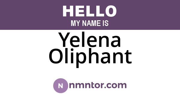 Yelena Oliphant