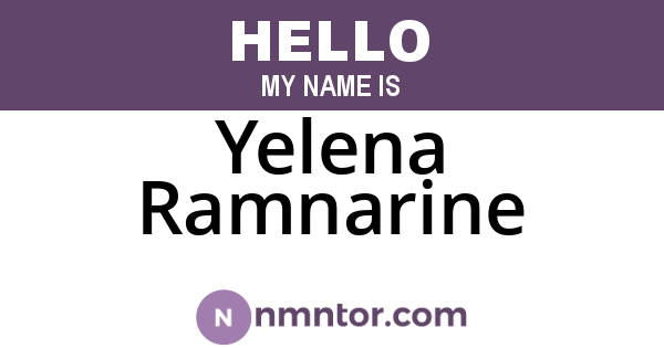 Yelena Ramnarine