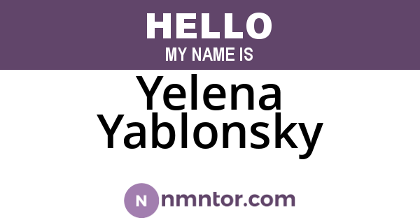 Yelena Yablonsky