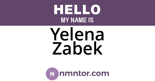 Yelena Zabek