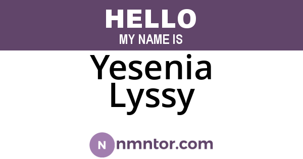 Yesenia Lyssy