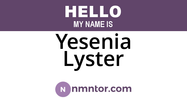 Yesenia Lyster