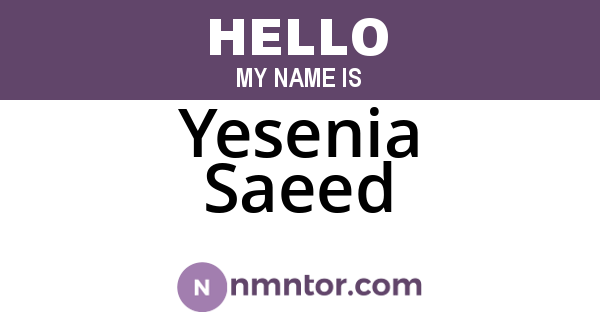 Yesenia Saeed