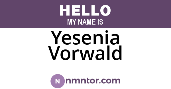 Yesenia Vorwald