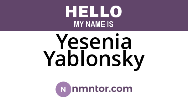 Yesenia Yablonsky