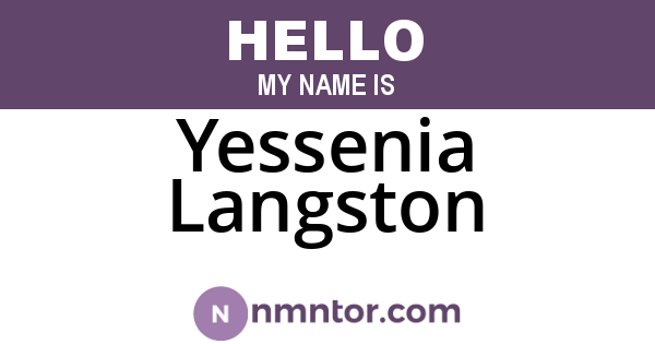 Yessenia Langston