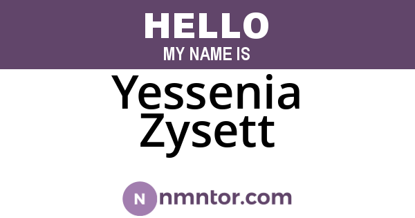 Yessenia Zysett