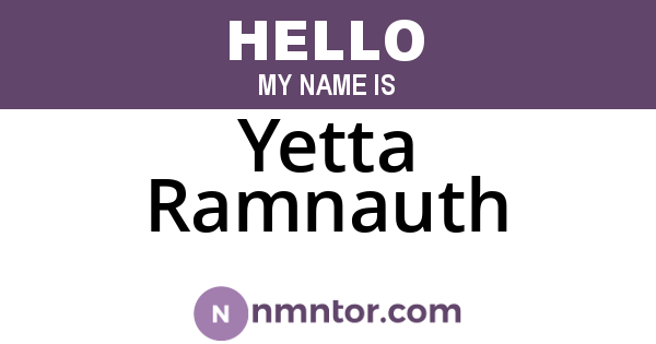 Yetta Ramnauth