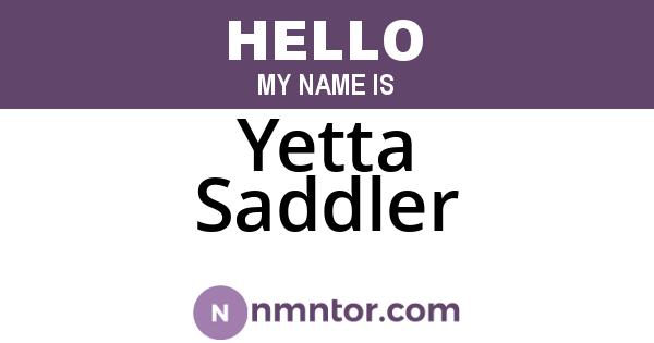 Yetta Saddler