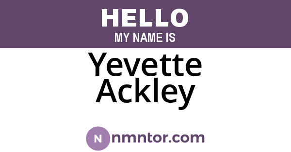 Yevette Ackley