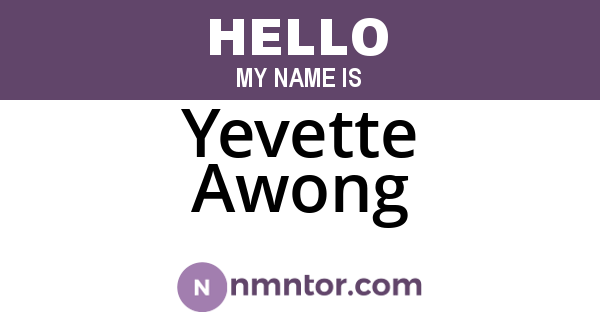 Yevette Awong
