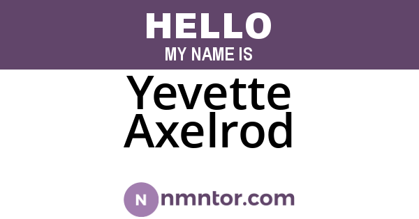 Yevette Axelrod