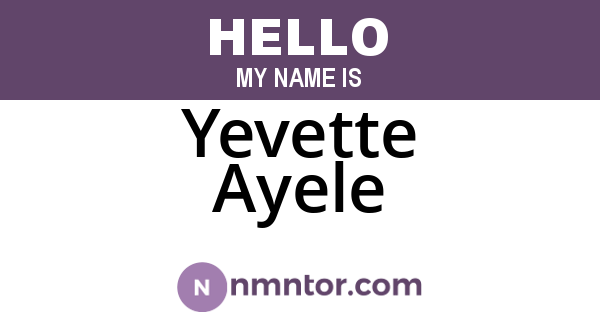 Yevette Ayele