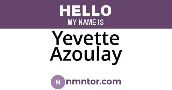 Yevette Azoulay
