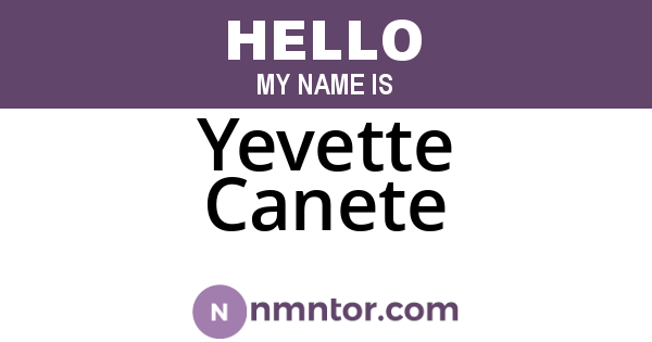 Yevette Canete