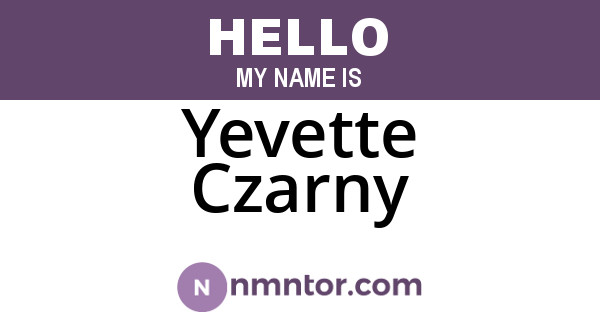Yevette Czarny