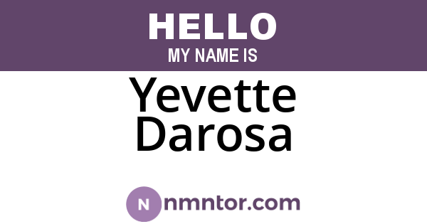 Yevette Darosa