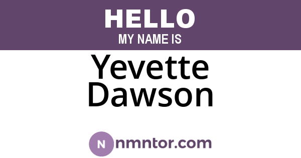Yevette Dawson