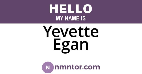 Yevette Egan