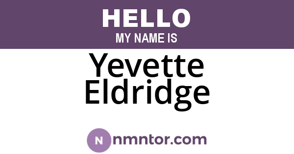 Yevette Eldridge