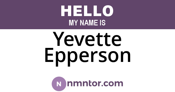 Yevette Epperson