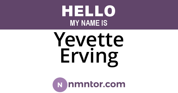 Yevette Erving