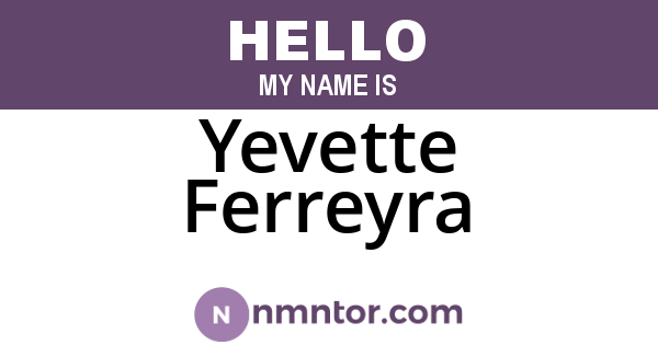 Yevette Ferreyra