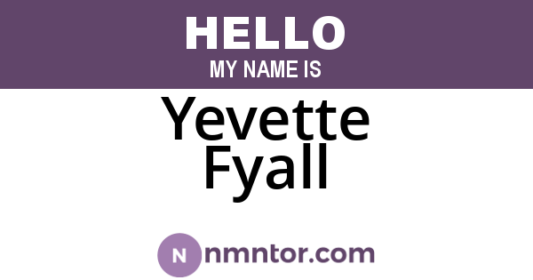 Yevette Fyall