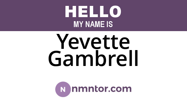 Yevette Gambrell