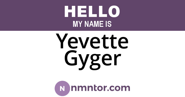 Yevette Gyger