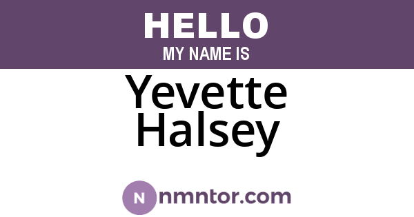 Yevette Halsey