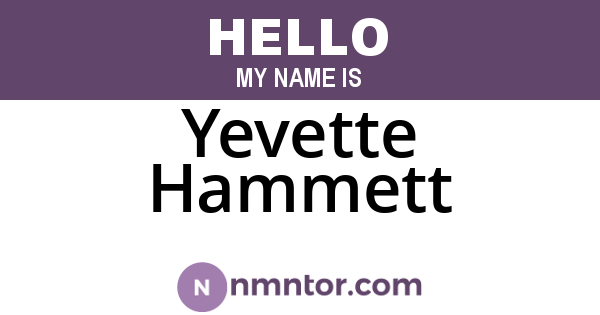 Yevette Hammett