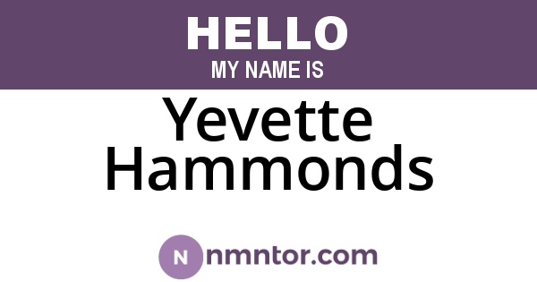 Yevette Hammonds