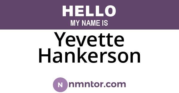 Yevette Hankerson