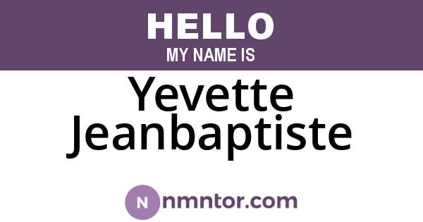 Yevette Jeanbaptiste