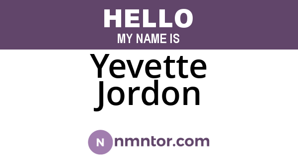 Yevette Jordon